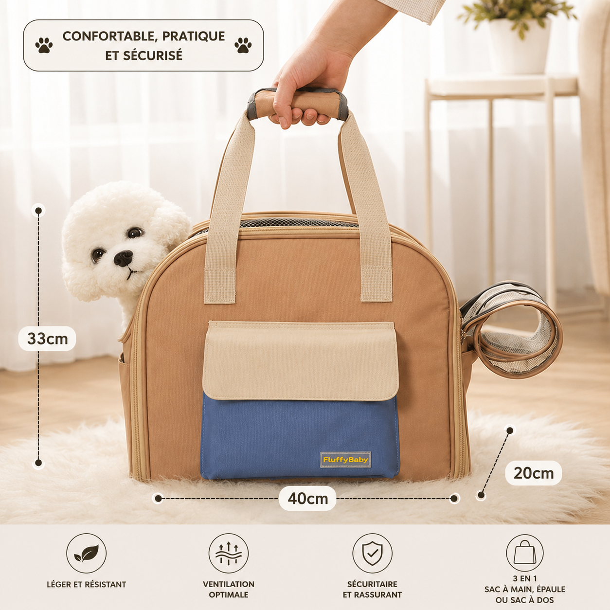 Sac à dos pour chien | Confortable et Sécurisé