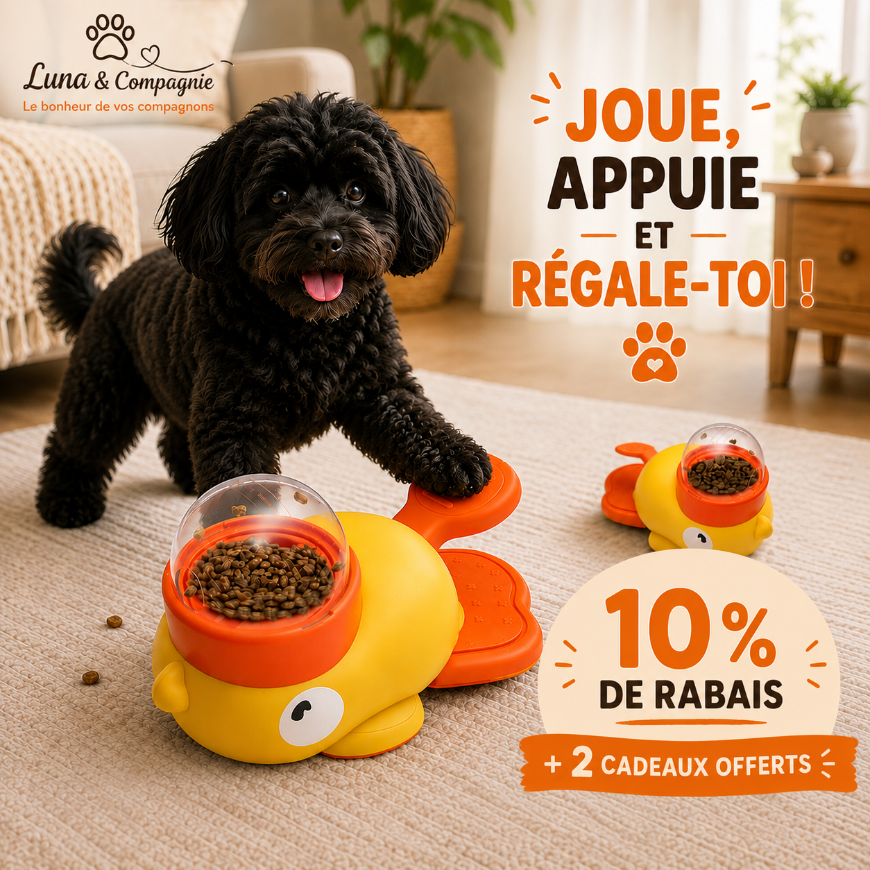 Canard distributeur de croquettes | Jouet pour chien
