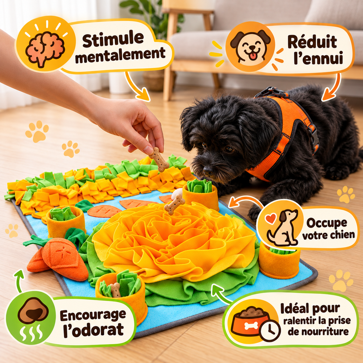 Tapis de fouille Chien | Ralentisseur Alimentaire